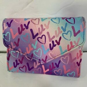 Betsey Johnson‎ luv betsey snap close wallet heart graffiti women colorful READ